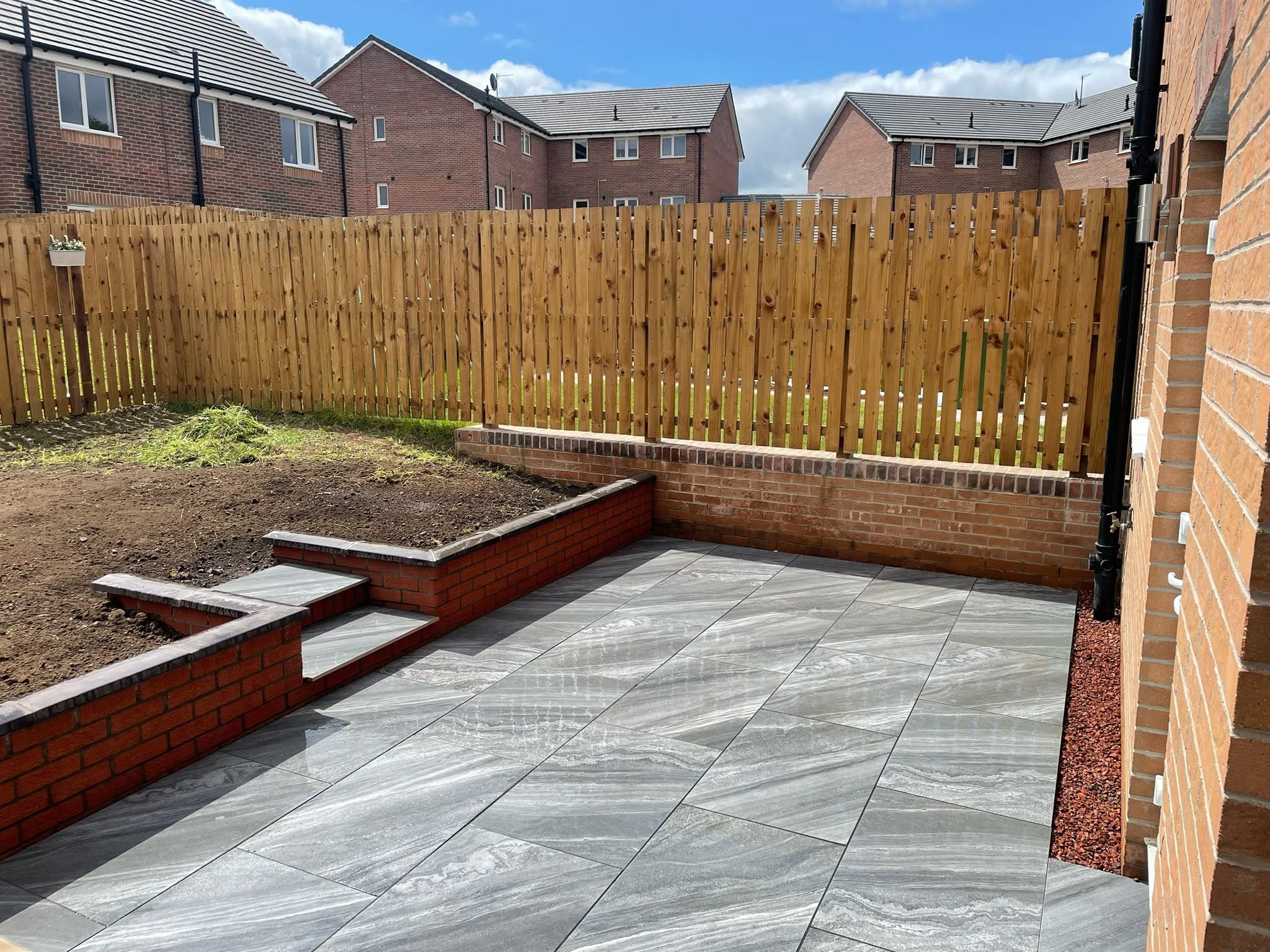 Porcelain Patio and Walling - Shawfair, Edinburgh