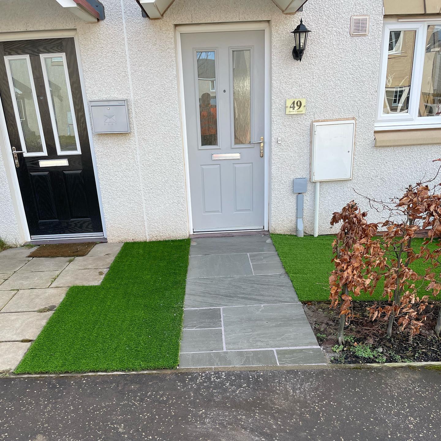 Artificial Grass & Sandstone Garden Path Installed - Edinburgh