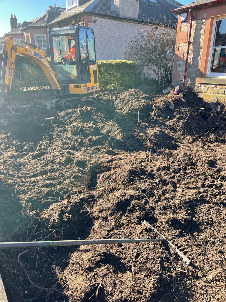 new monoblock driveway in edinburgh, preparation work