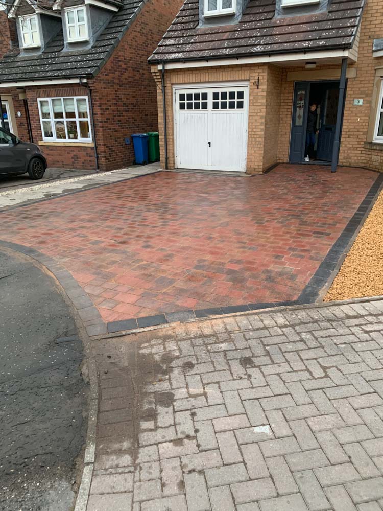 Red Monoblock Driveway Installers, Dunfermline