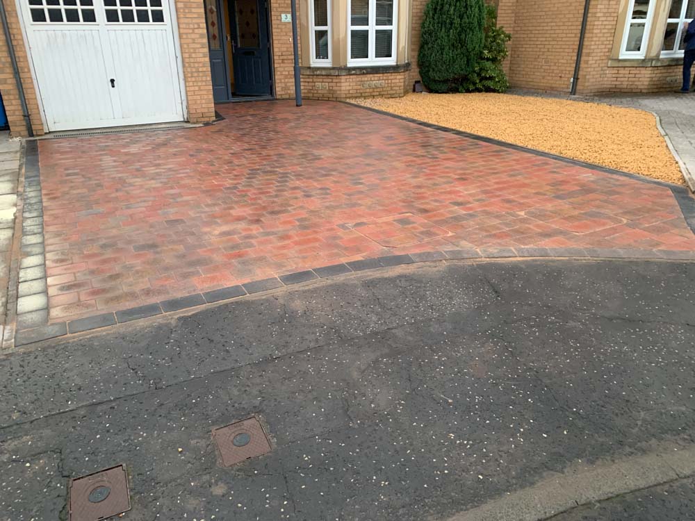 Red Monoblock Driveway Installers, Dunfermline