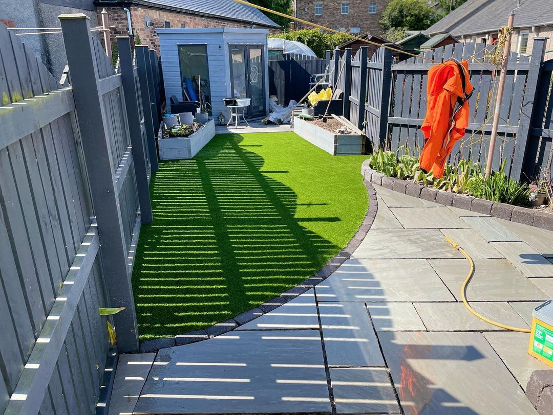 Patio and Artificial Lawn Installation - St. Boswells, Borders