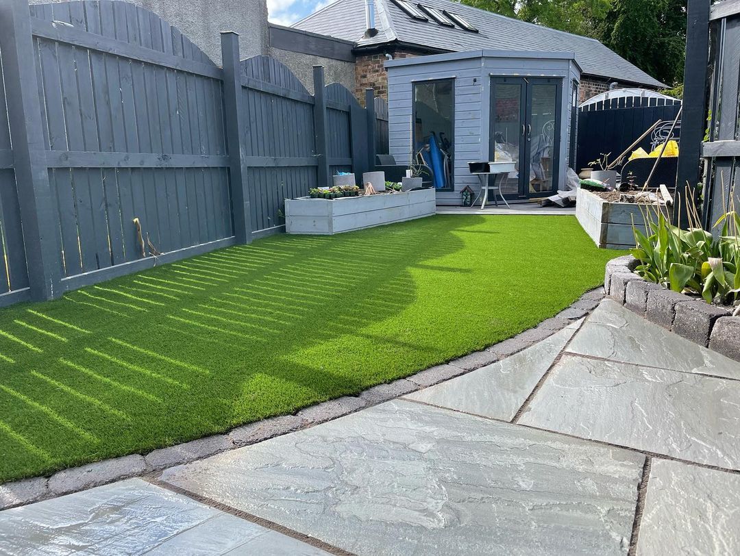 Patio and Artificial Lawn Installation - St. Boswells, Borders